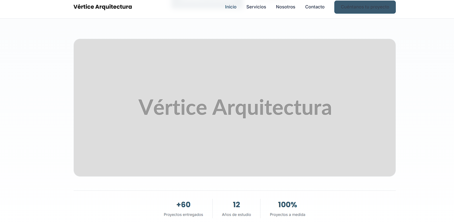 Web del estudio Vértice Arquitectura